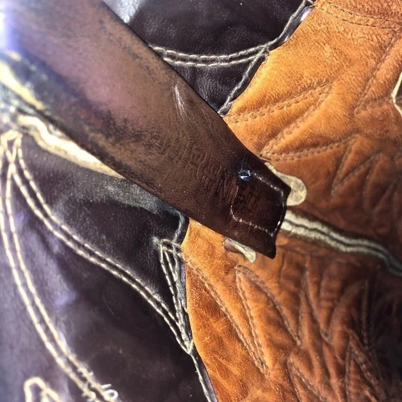 Vintage Durango Brown Leather Cowboy Western Boots Size 9.5 - Picture 10 of 10